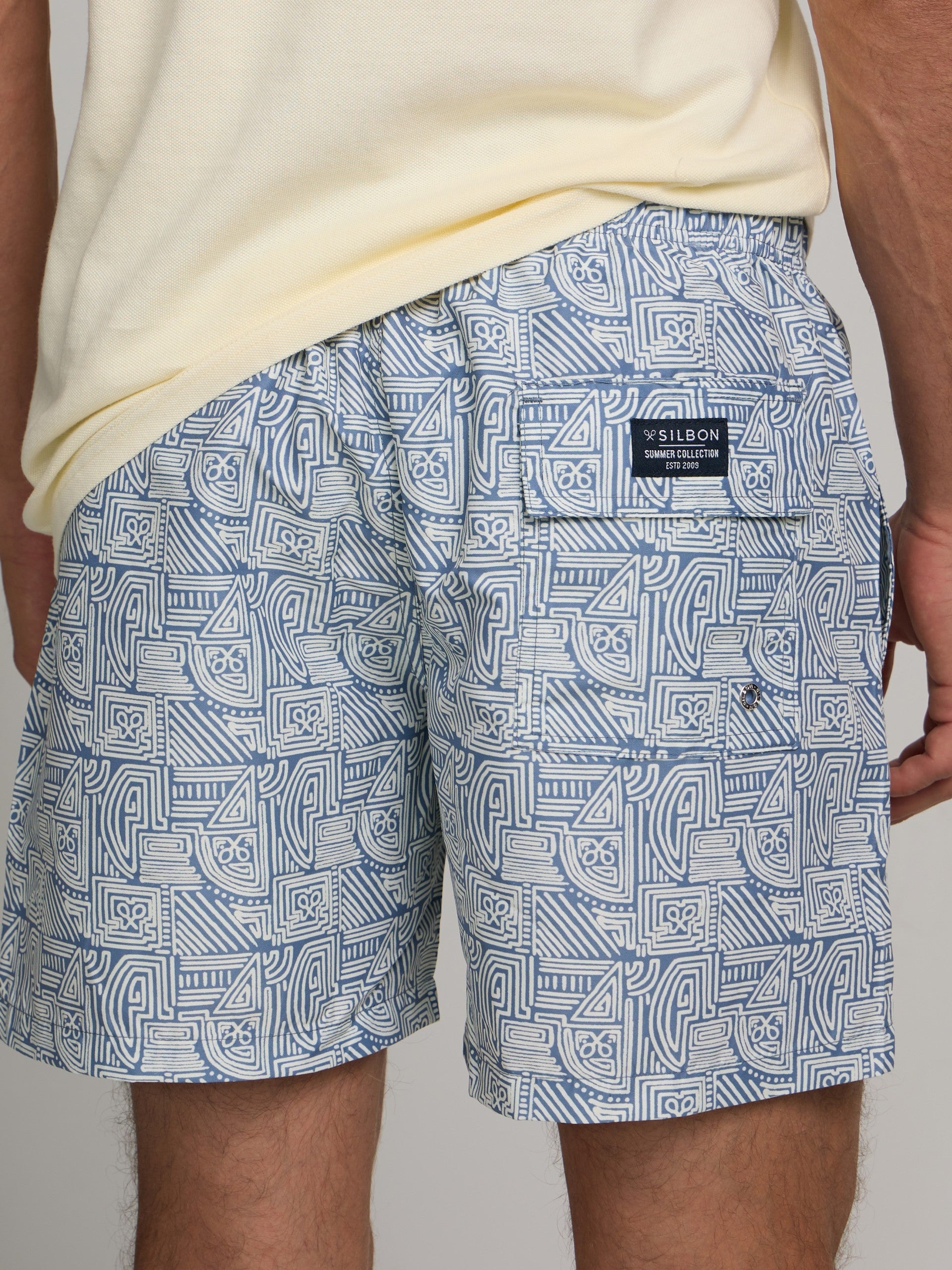 Light blue geometric SB swimsuit