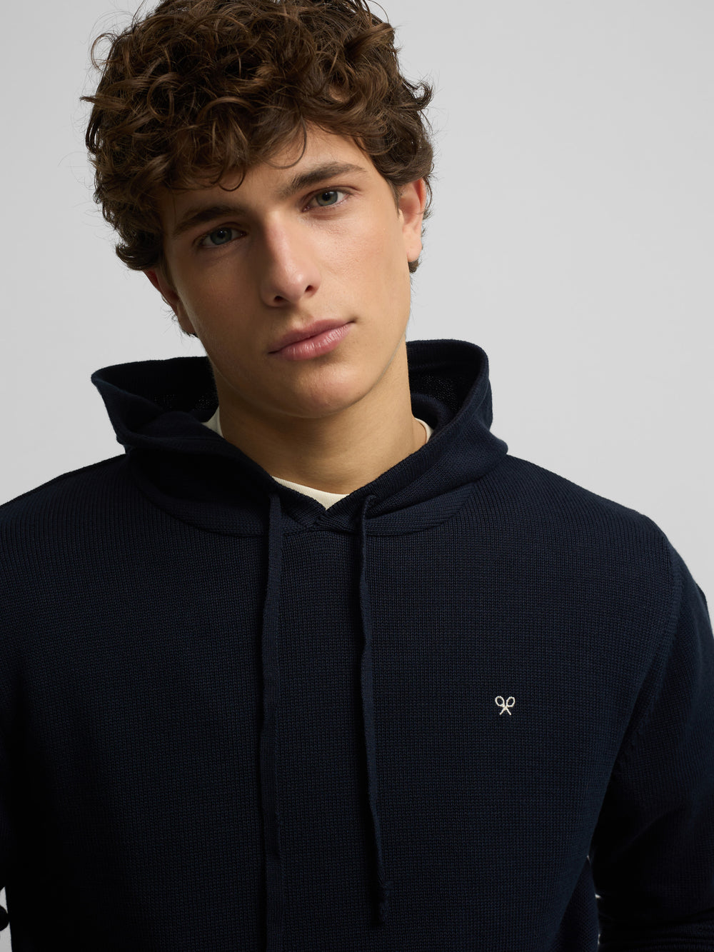 Jersey liso capucha azul marino