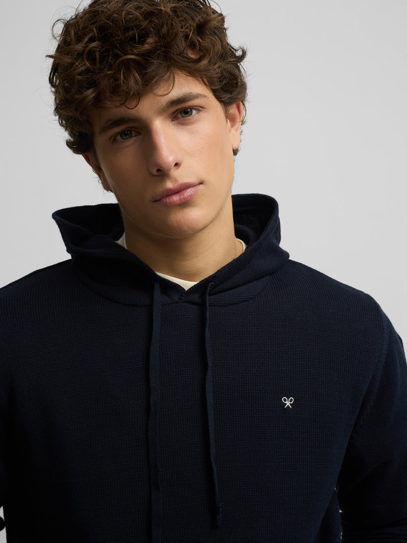 Jersey liso capucha azul marino