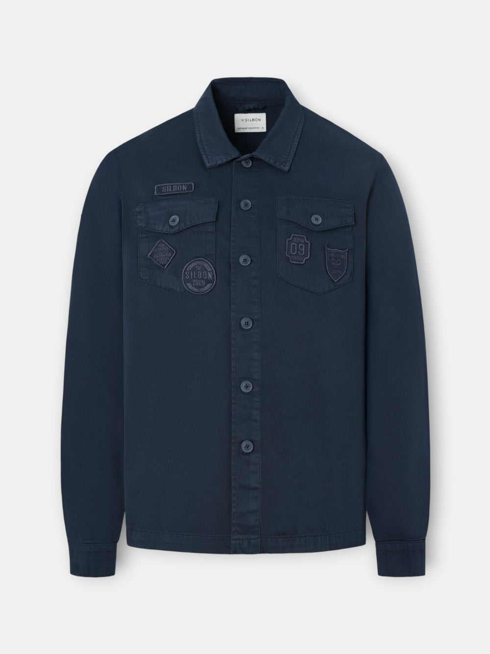 Sobrecamisa parches azul marino