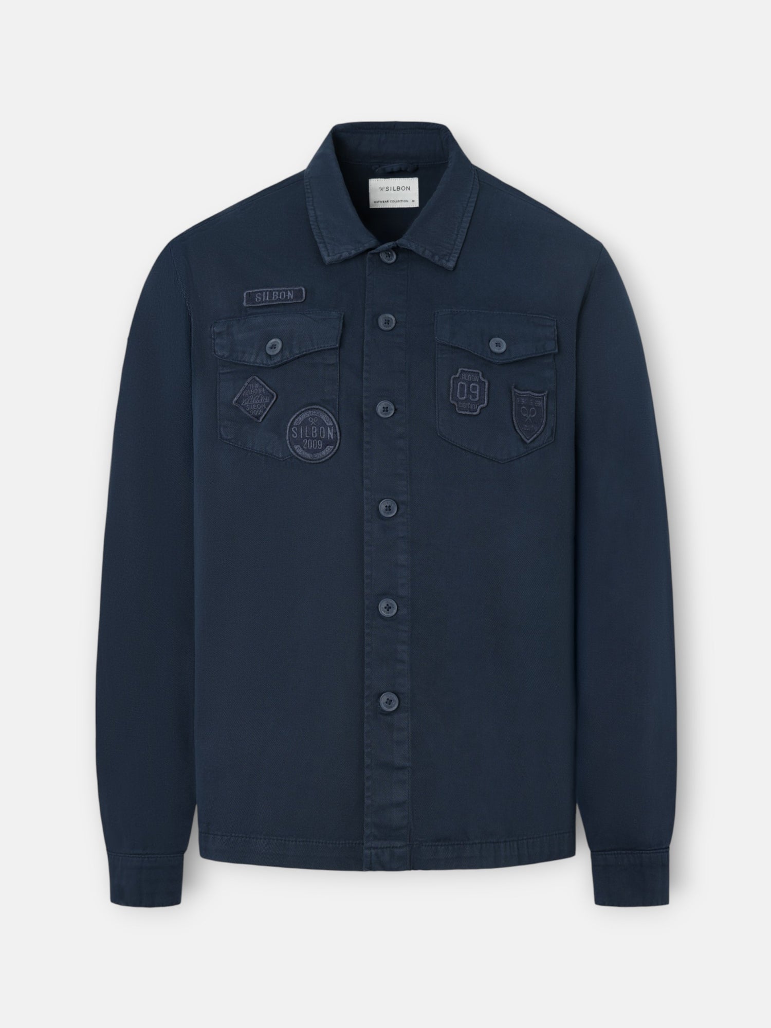 surchemise patchwork bleu marine