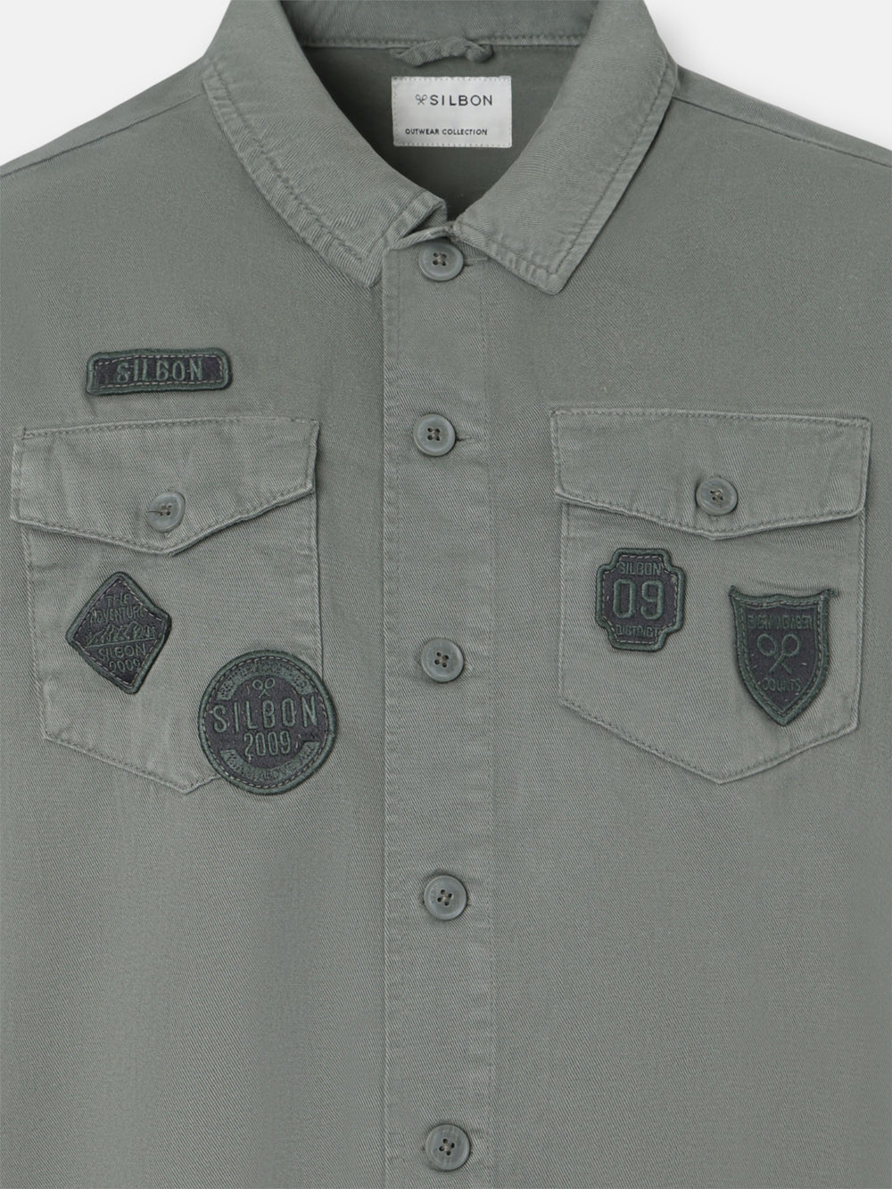 Sobrecamisa parches azul petroleo