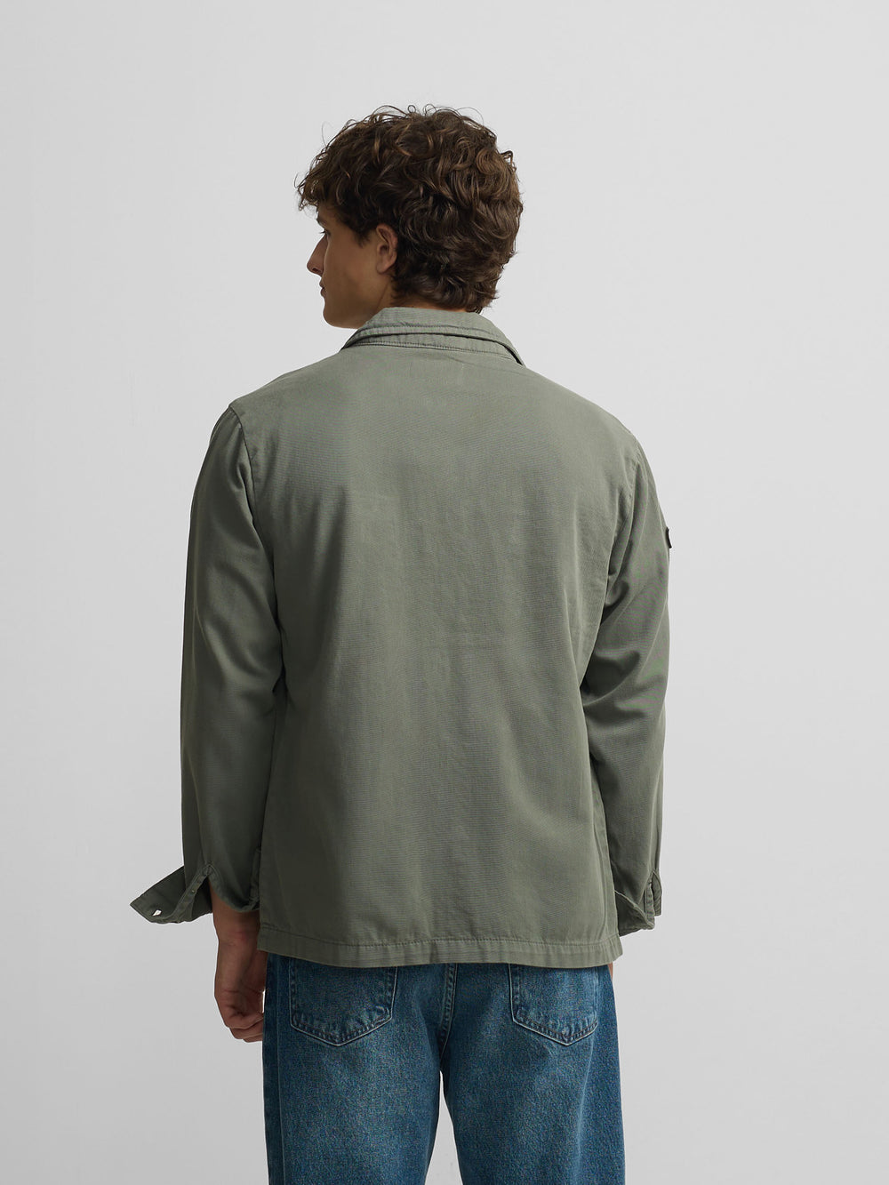 Petrol blue patch overshirt