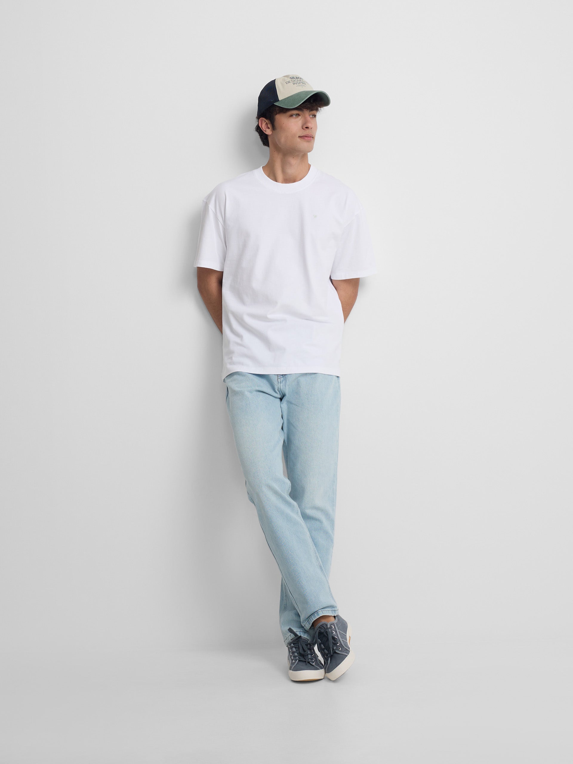 T-shirt coupe décontractée plans de surf blanc
