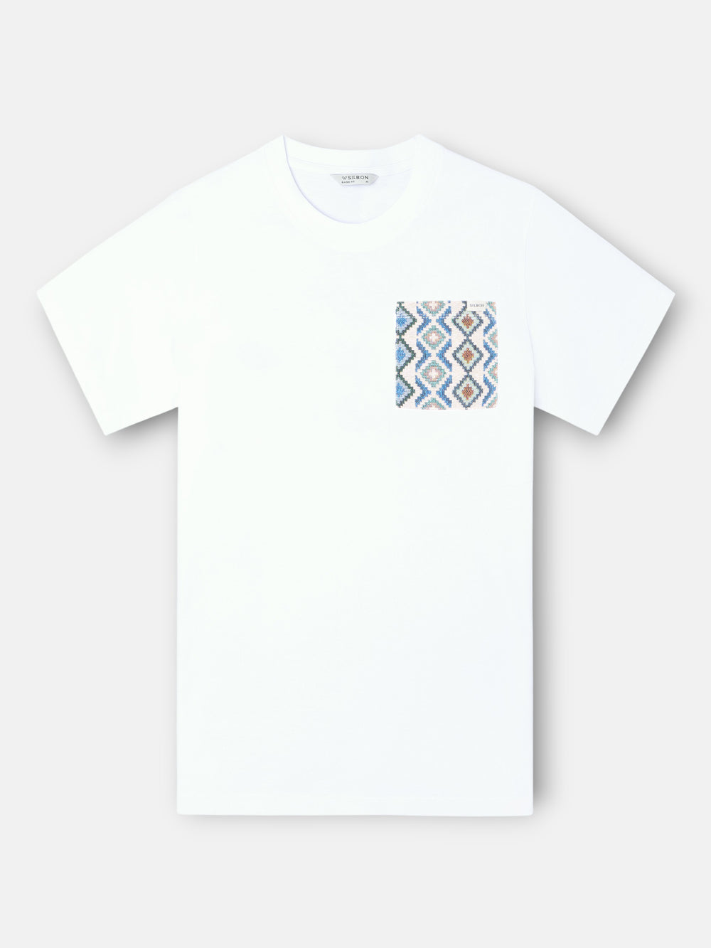 T-shirt bolso étnico branco