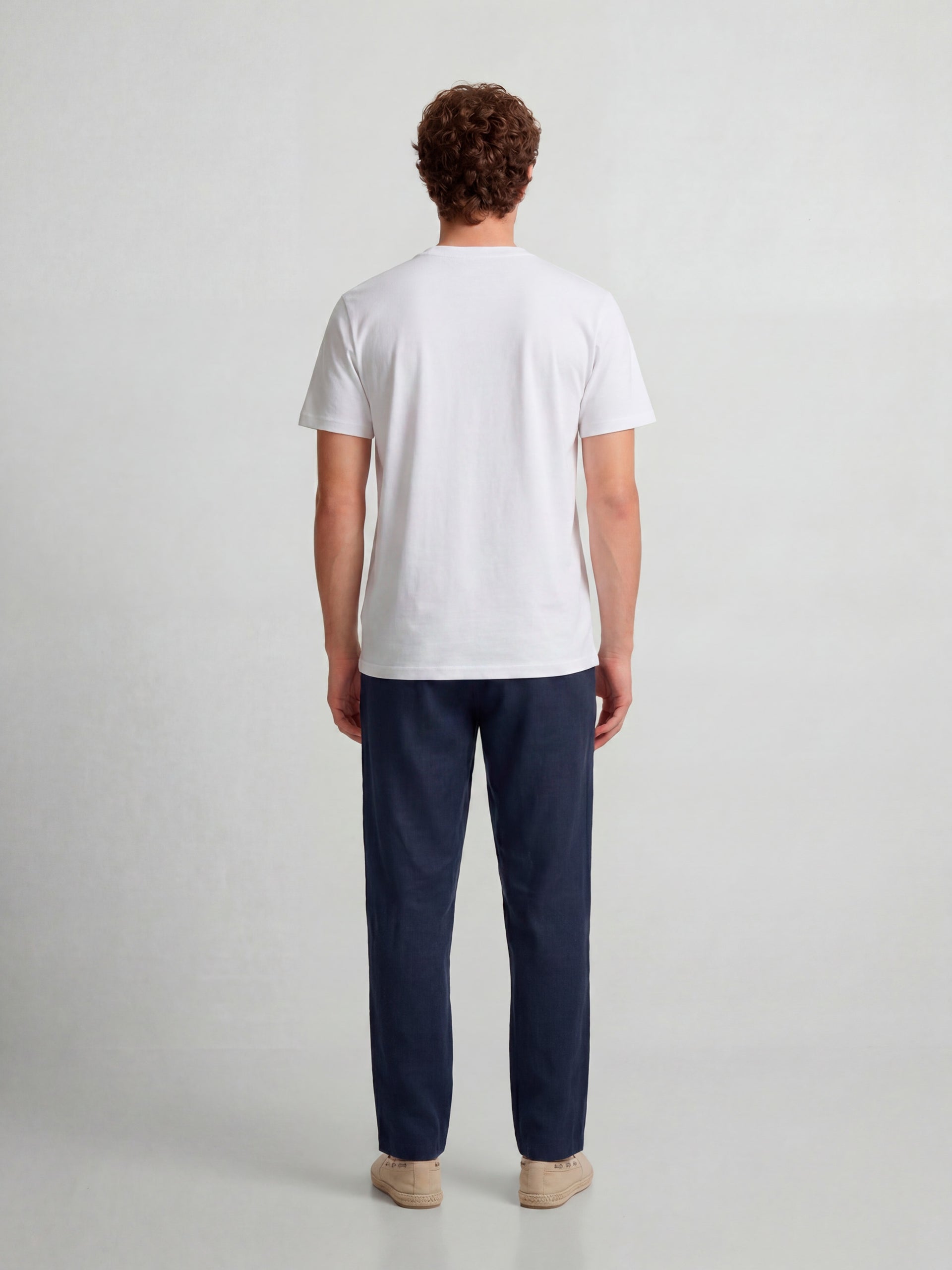 T-shirt poche ethnique blanc