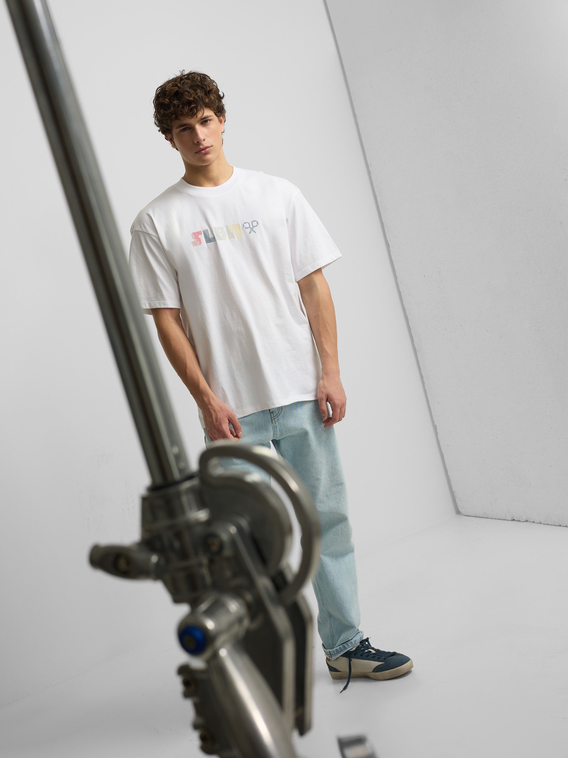 Camiseta relaxed fit slbn cross blanco