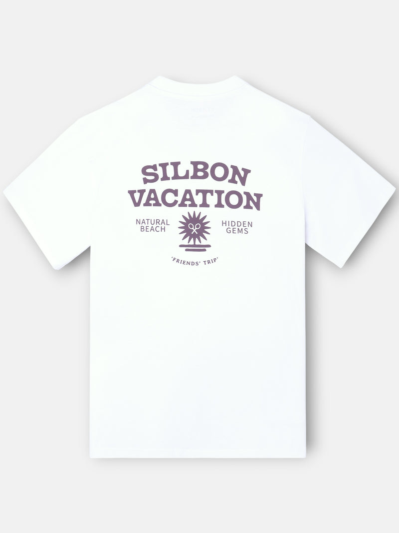 T-shirt coupe décontractée Silbon vacation blanc