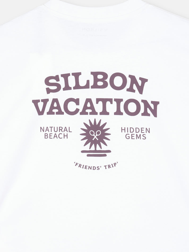 T-shirt coupe décontractée Silbon vacation blanc