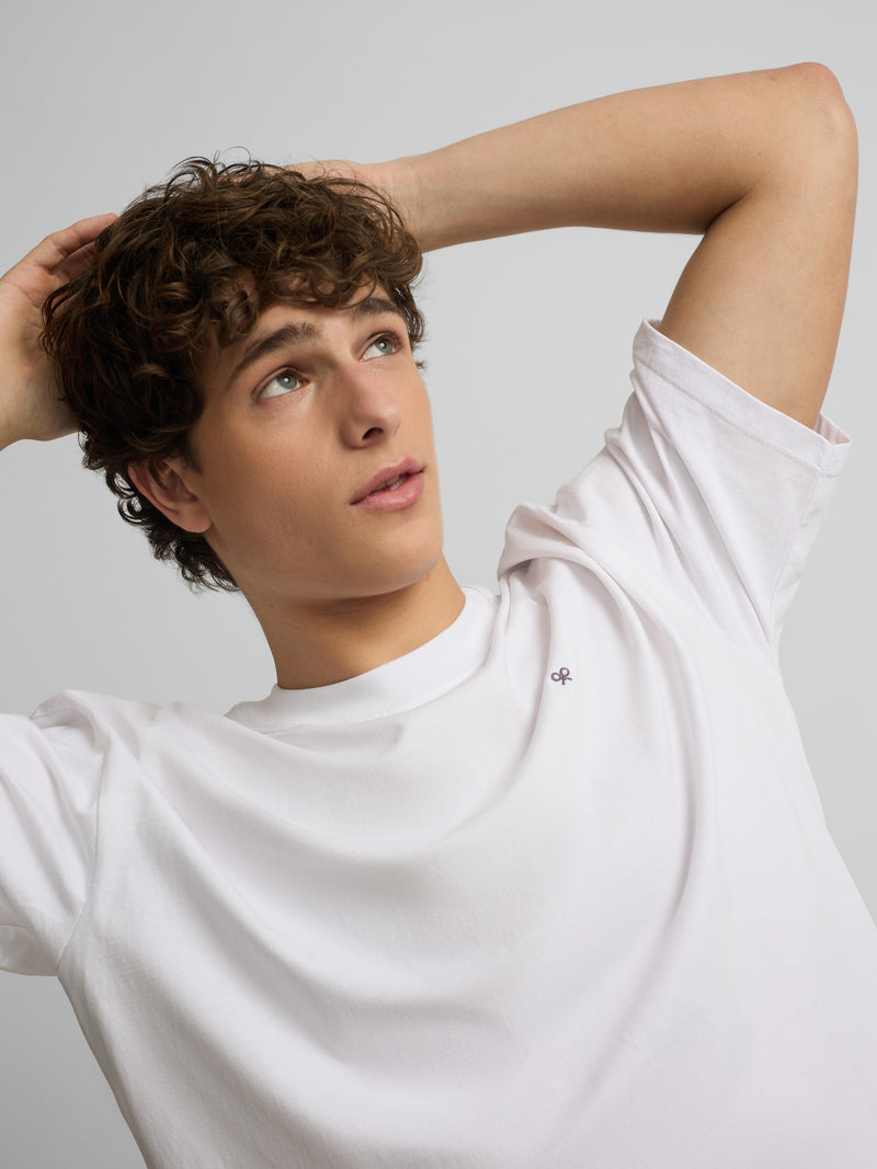 T-shirt coupe décontractée Silbon vacation blanc