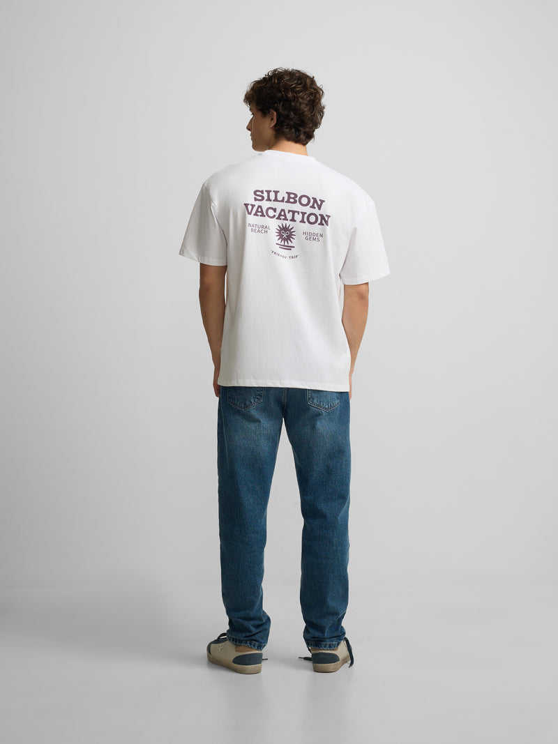 T-shirt coupe décontractée Silbon vacation blanc