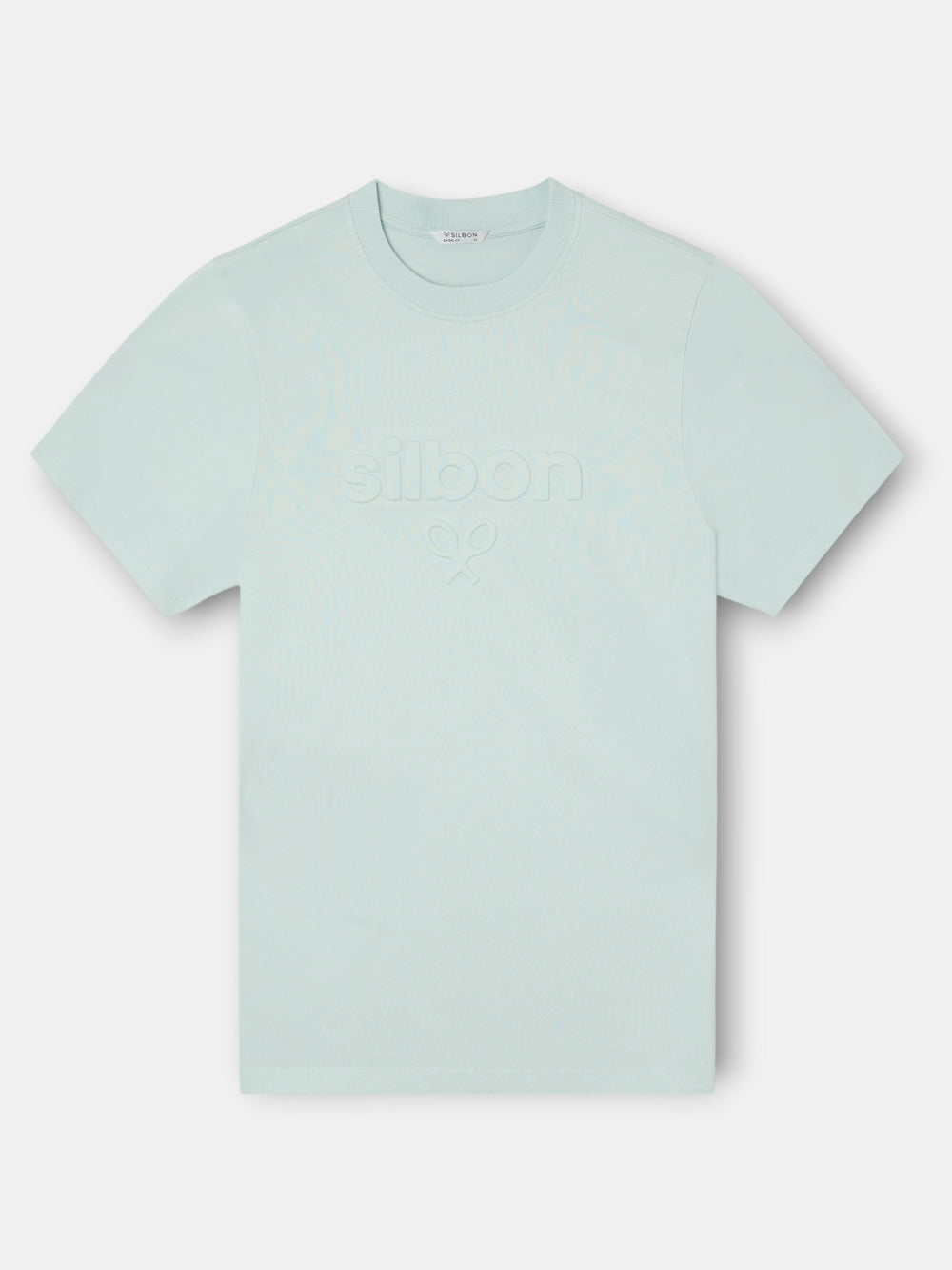 T-shirt Silbon em relevo tom água-marinha