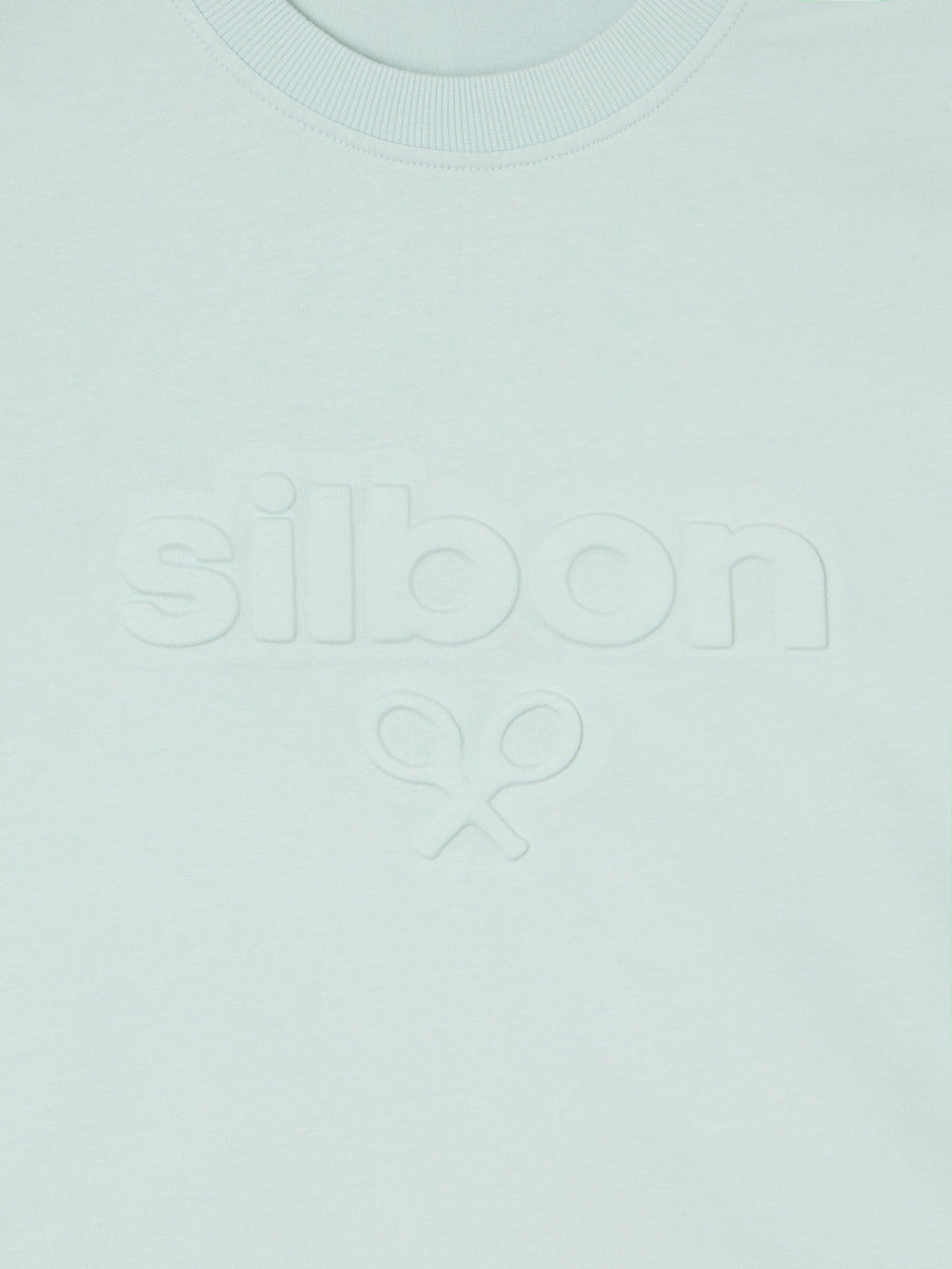 T-shirt Silbon em relevo tom água-marinha