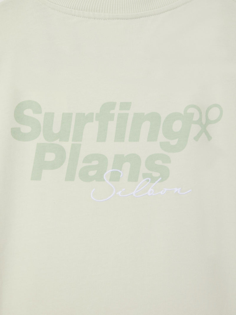 T-shirt coupe décontractée plans de surf vert clair