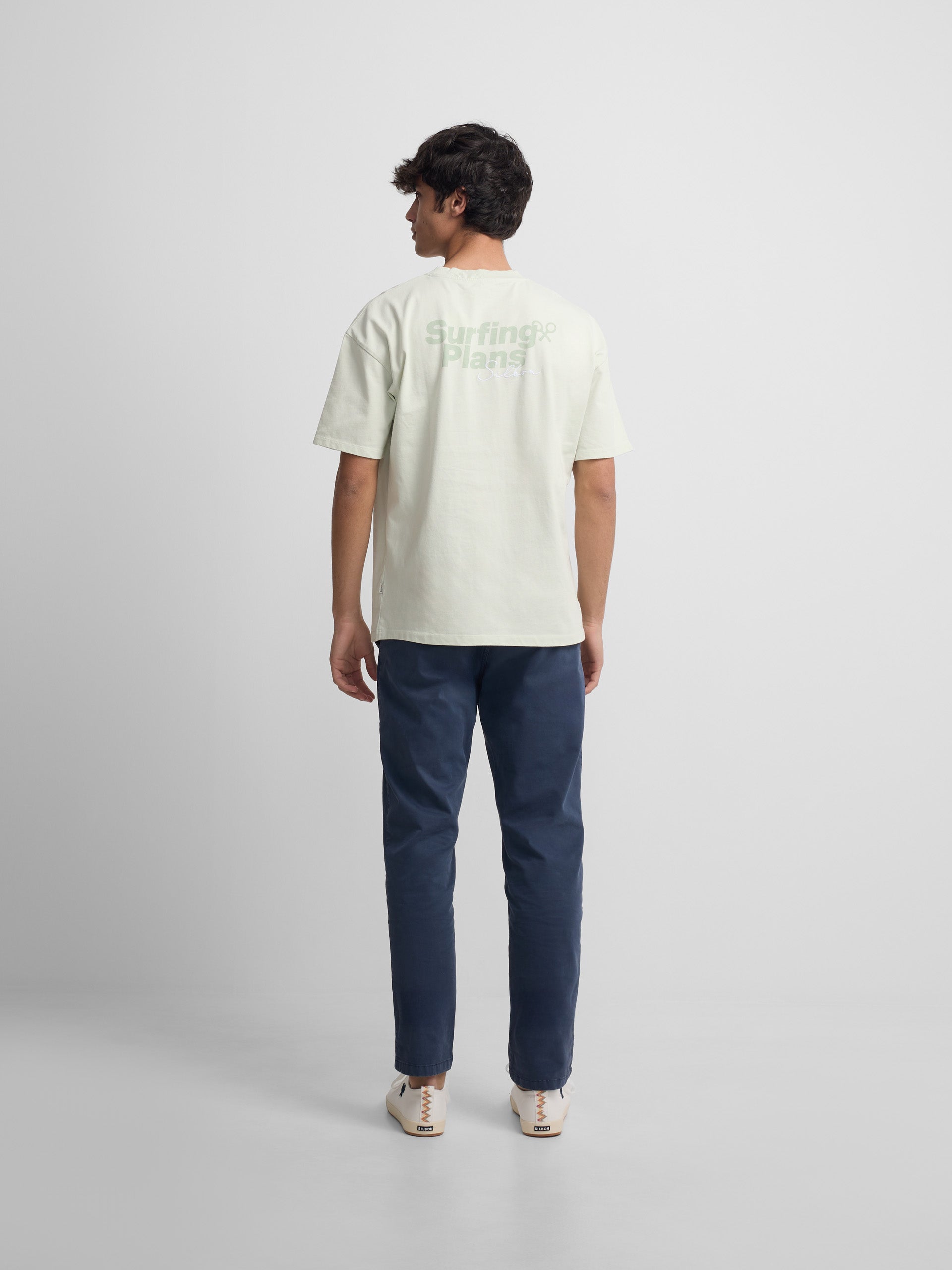 Relaxed fit t-shirt surfing plans light green