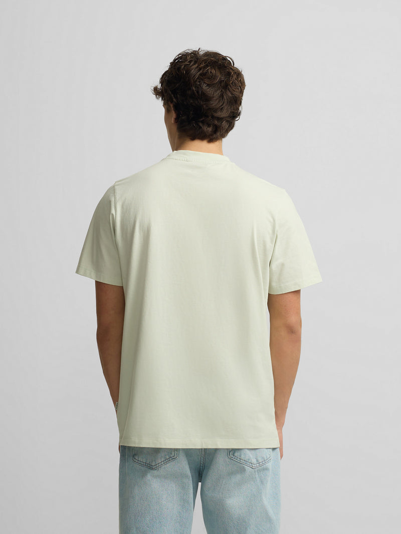 Silbon embossed T-shirt in light green shade