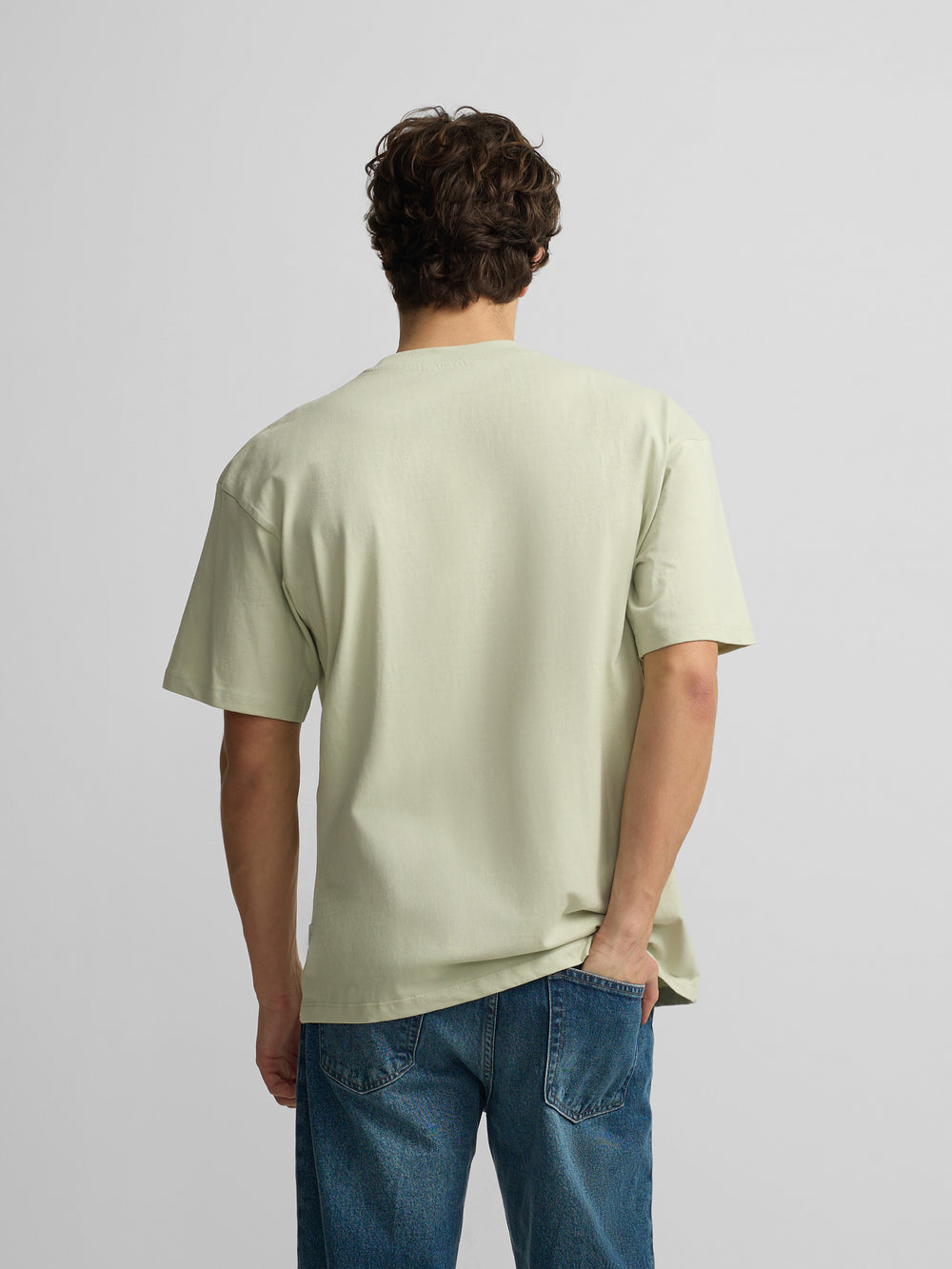 Relaxed fit slbn cross light green t-shirt