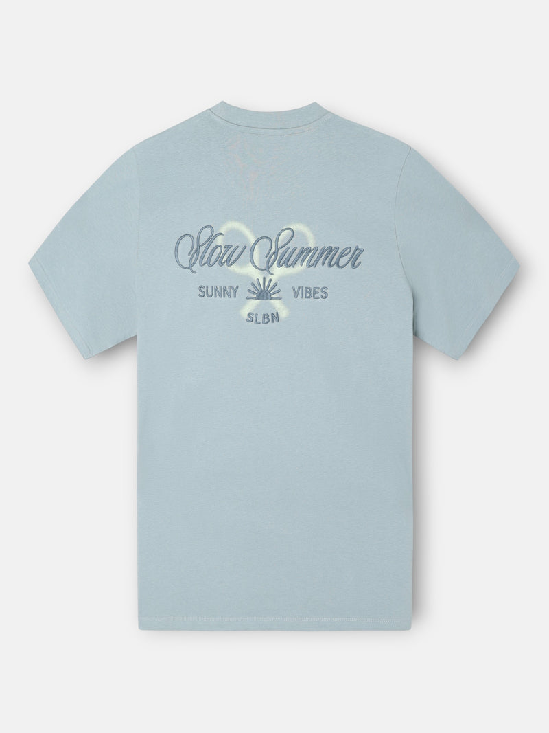 T-shirt slow summer vert gris