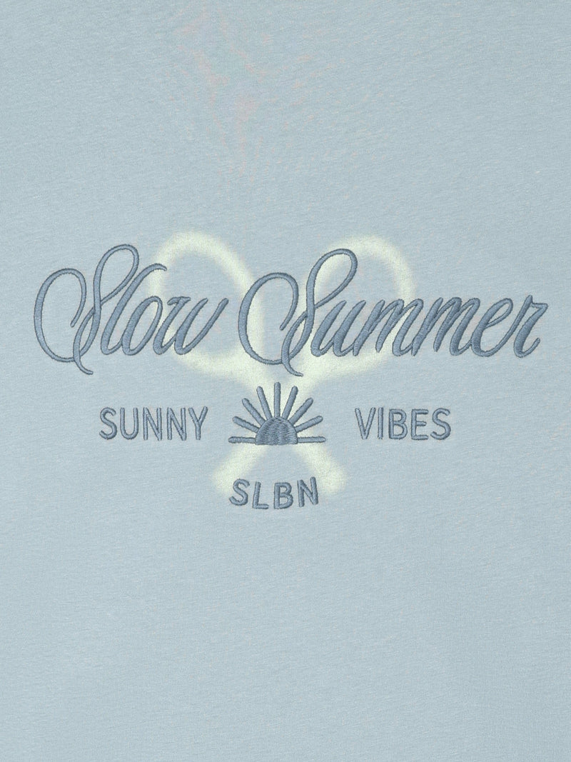 T-shirt slow summer vert gris