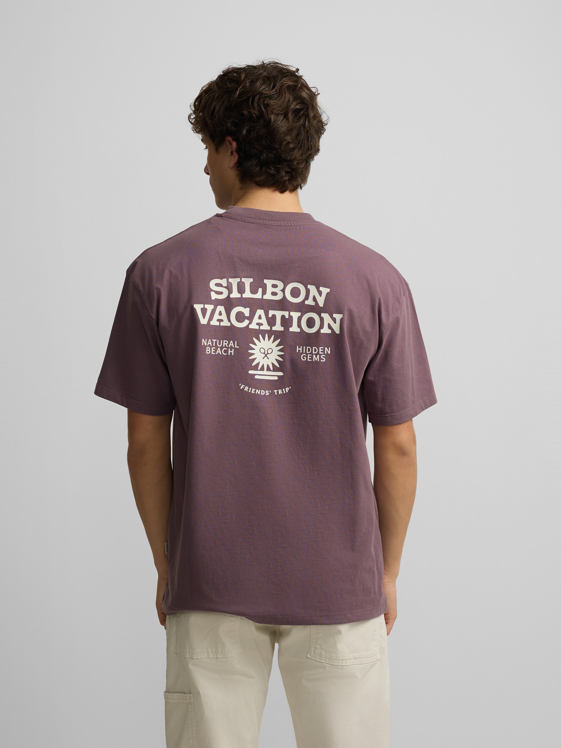Silbon vacation purple relaxed fit t-shirt