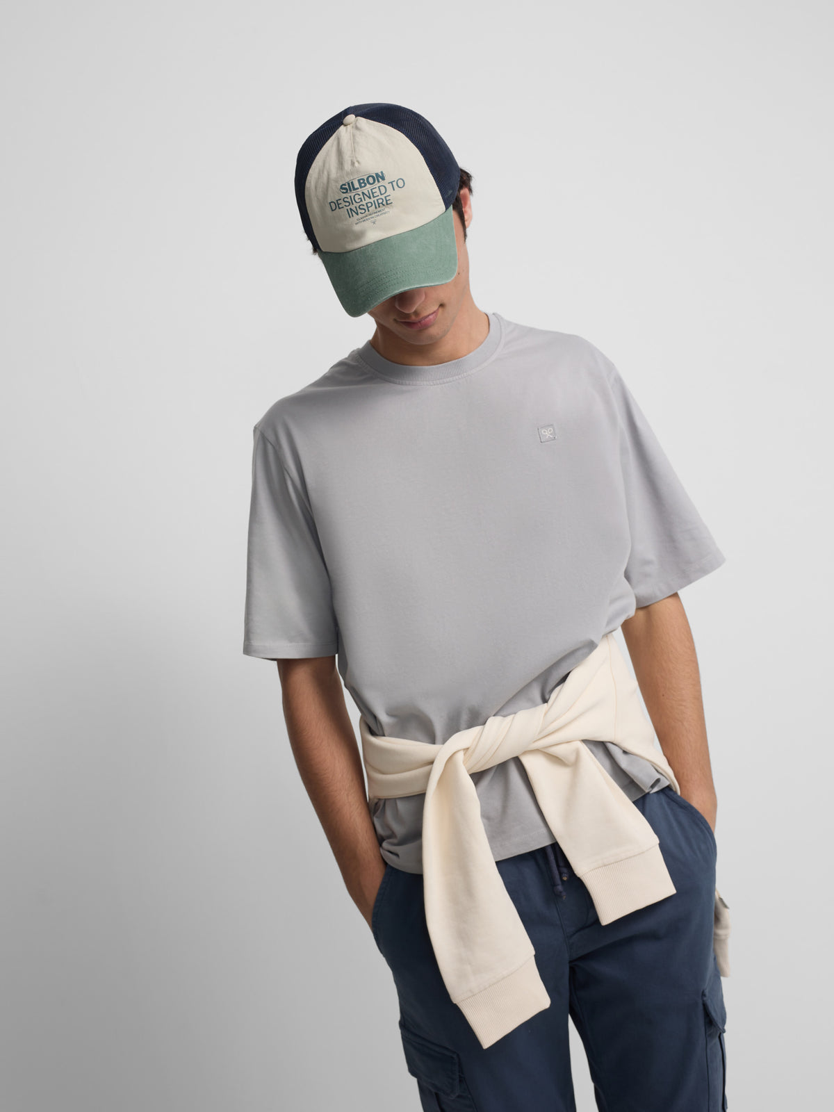 Camisola special fit minilogo patch cinzento