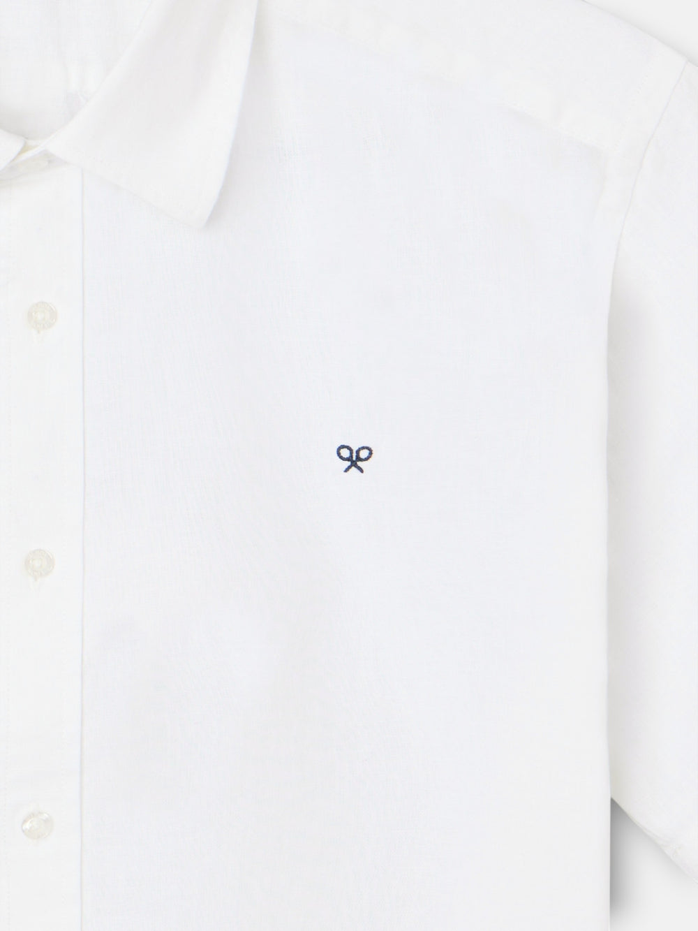 Camisa manga corta lino blanca