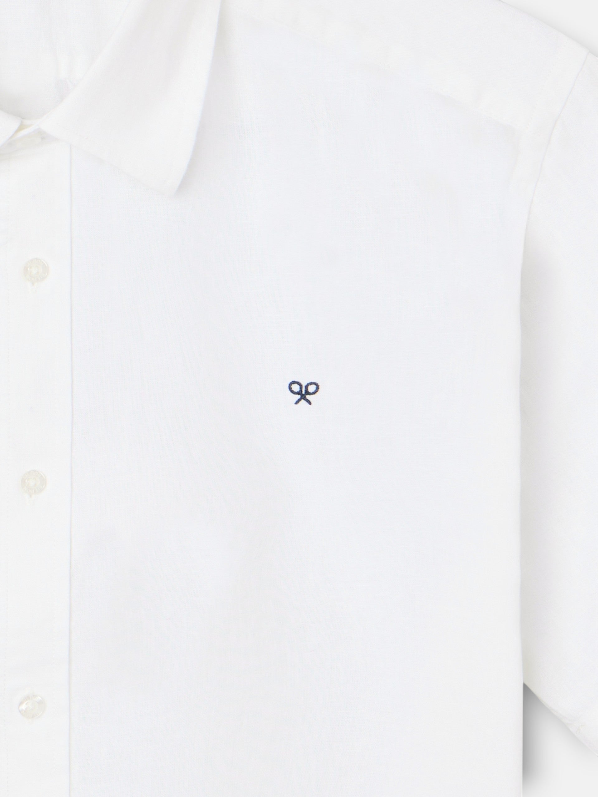 Chemise à manches courtes en lin blanc