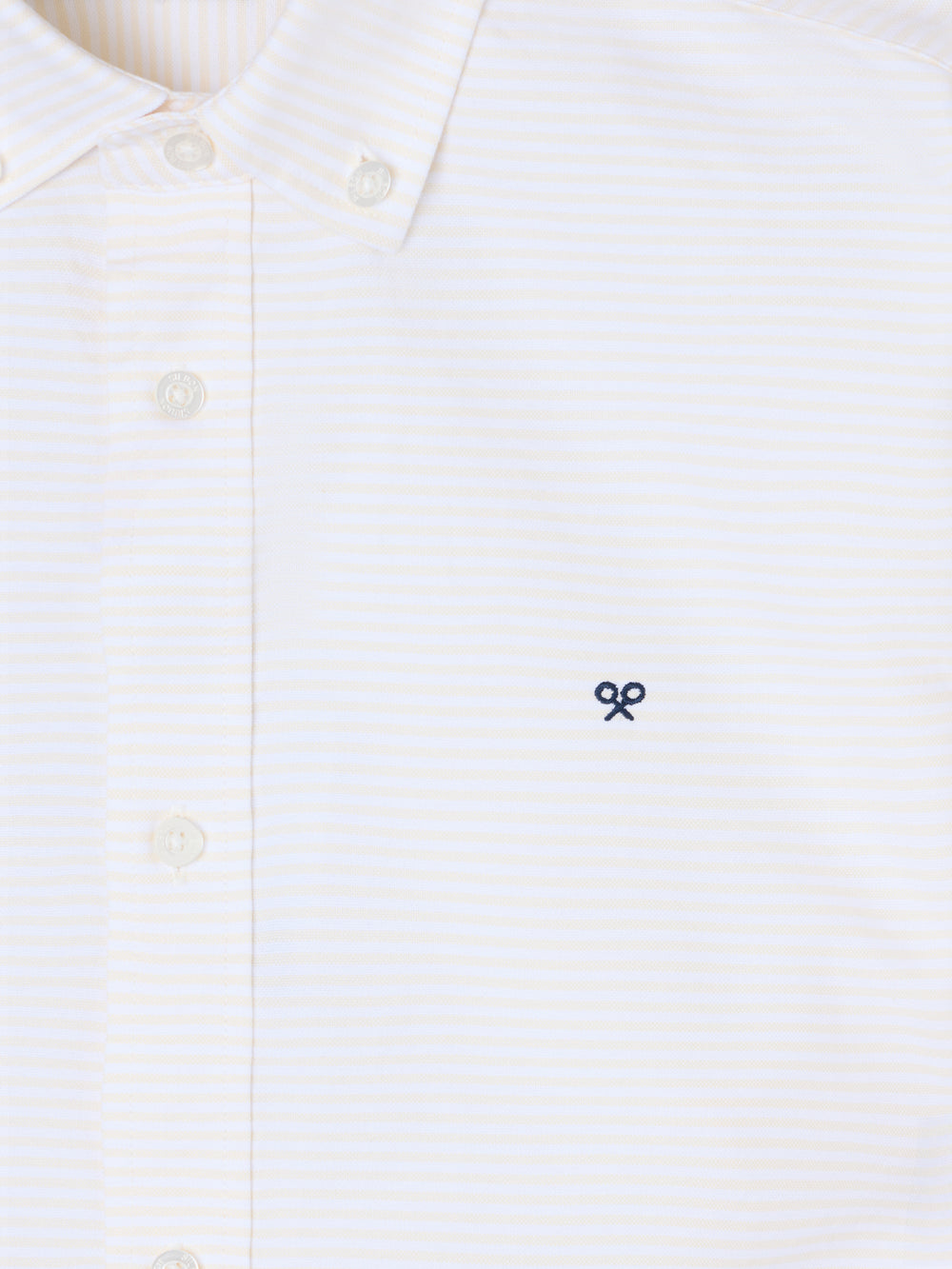 Camisa sport oxford riscas horizontais amarelas