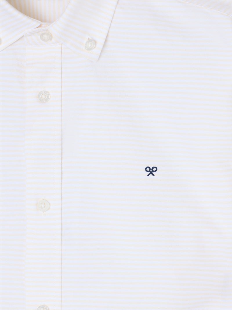 Chemise sport oxford à rayures horizontales jaunes