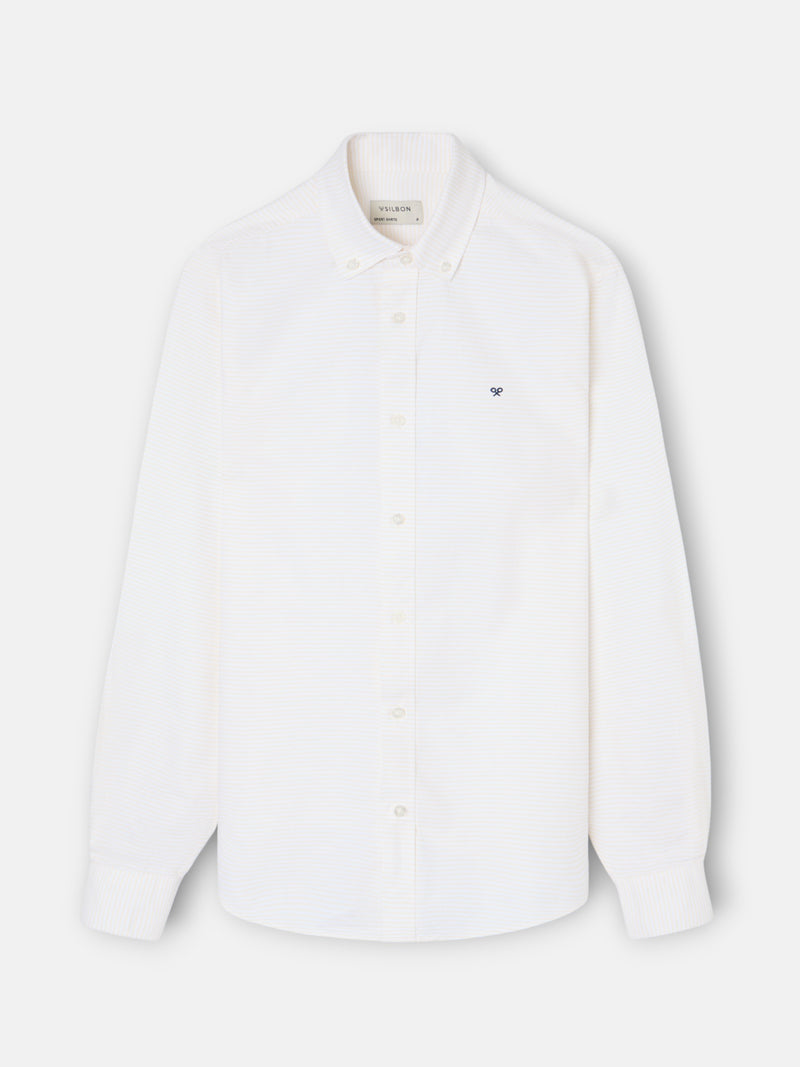 Chemise sport oxford à rayures horizontales jaunes