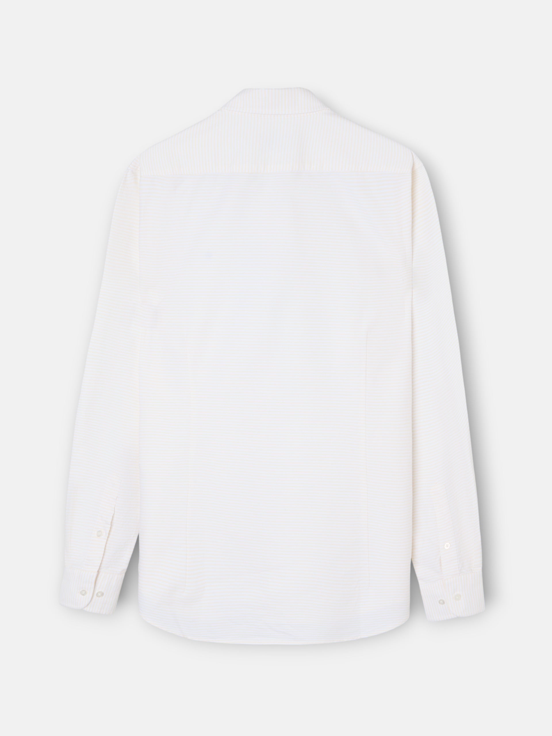 Camisa sport oxford riscas horizontais amarelas