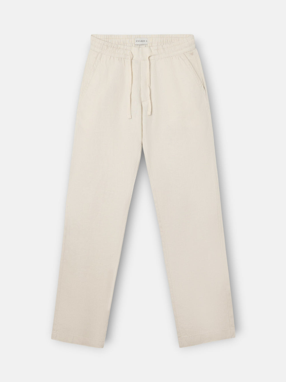 Calças desportivas jogger em linho pedra