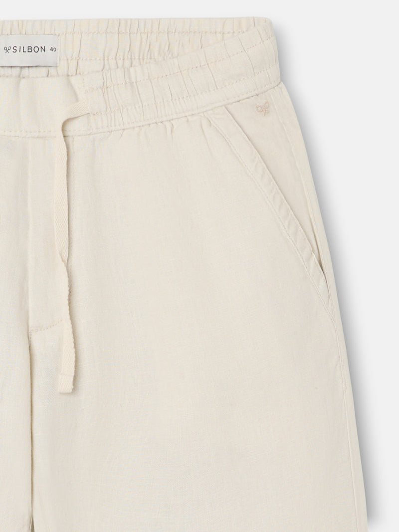 Pantalon de sport jogger en lin pierre