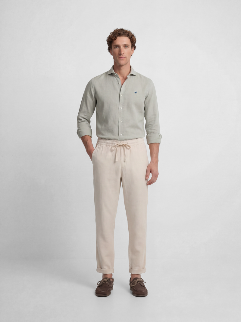 Pantalon de sport jogger en lin pierre