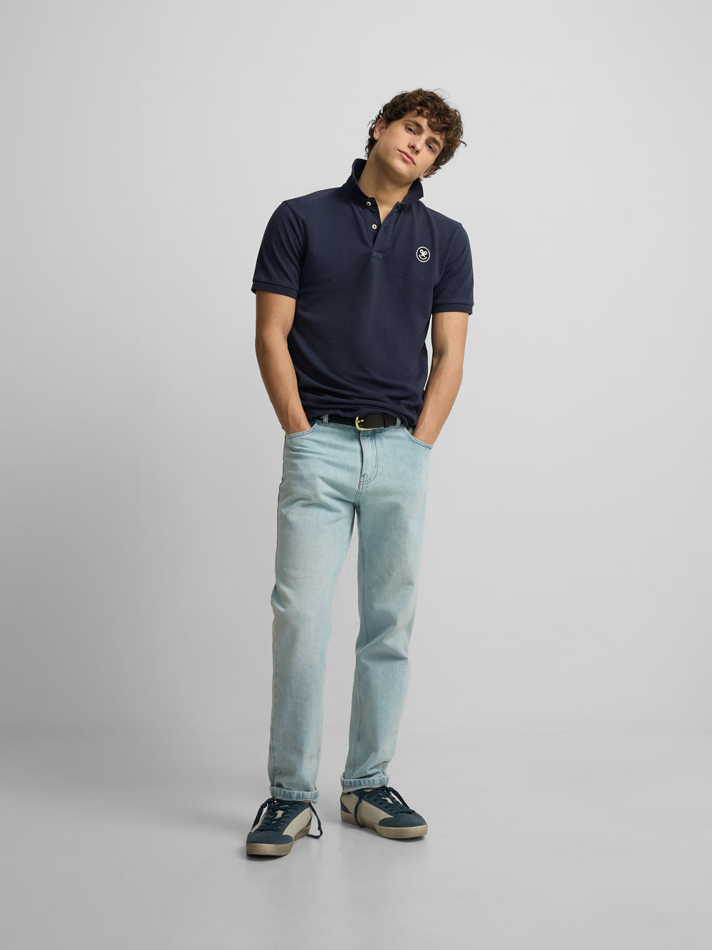 Polo manga corta smile azul marino