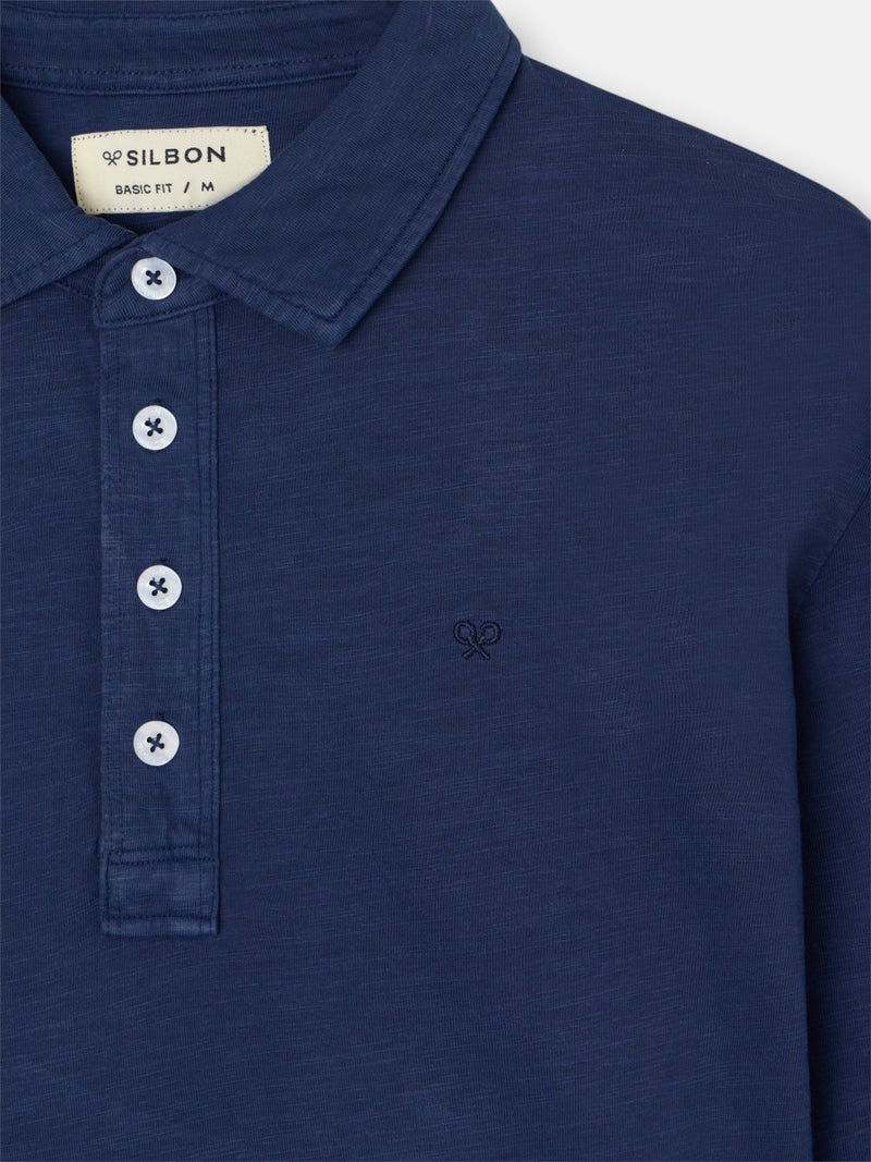 Polo de manga comprida sport azul