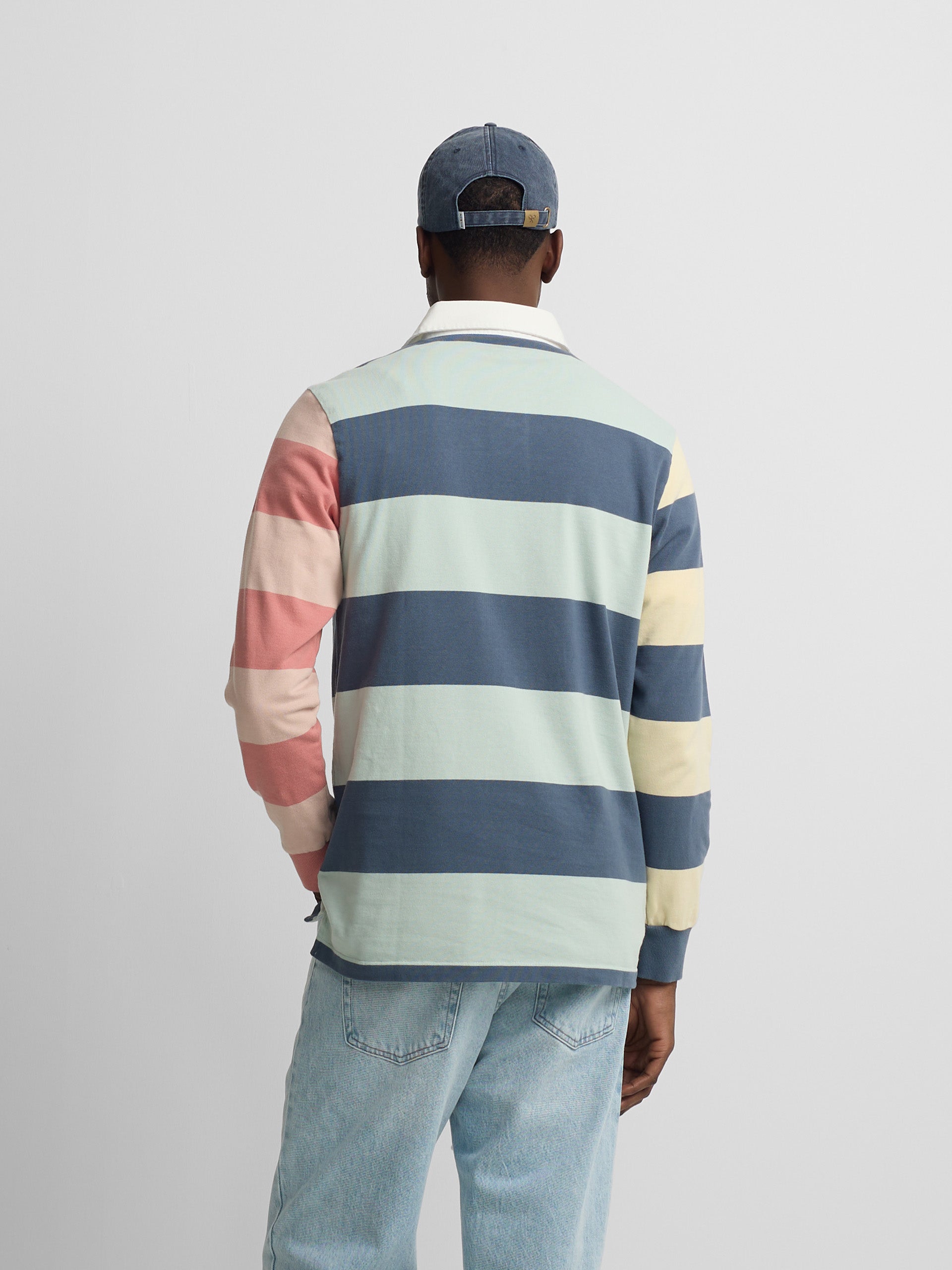 Polo manga larga rayas multicolor