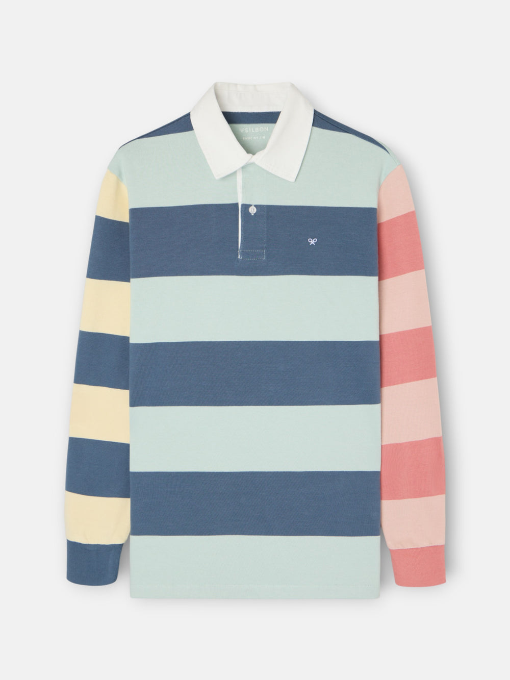 Polo à manches longues à rayures multicolores