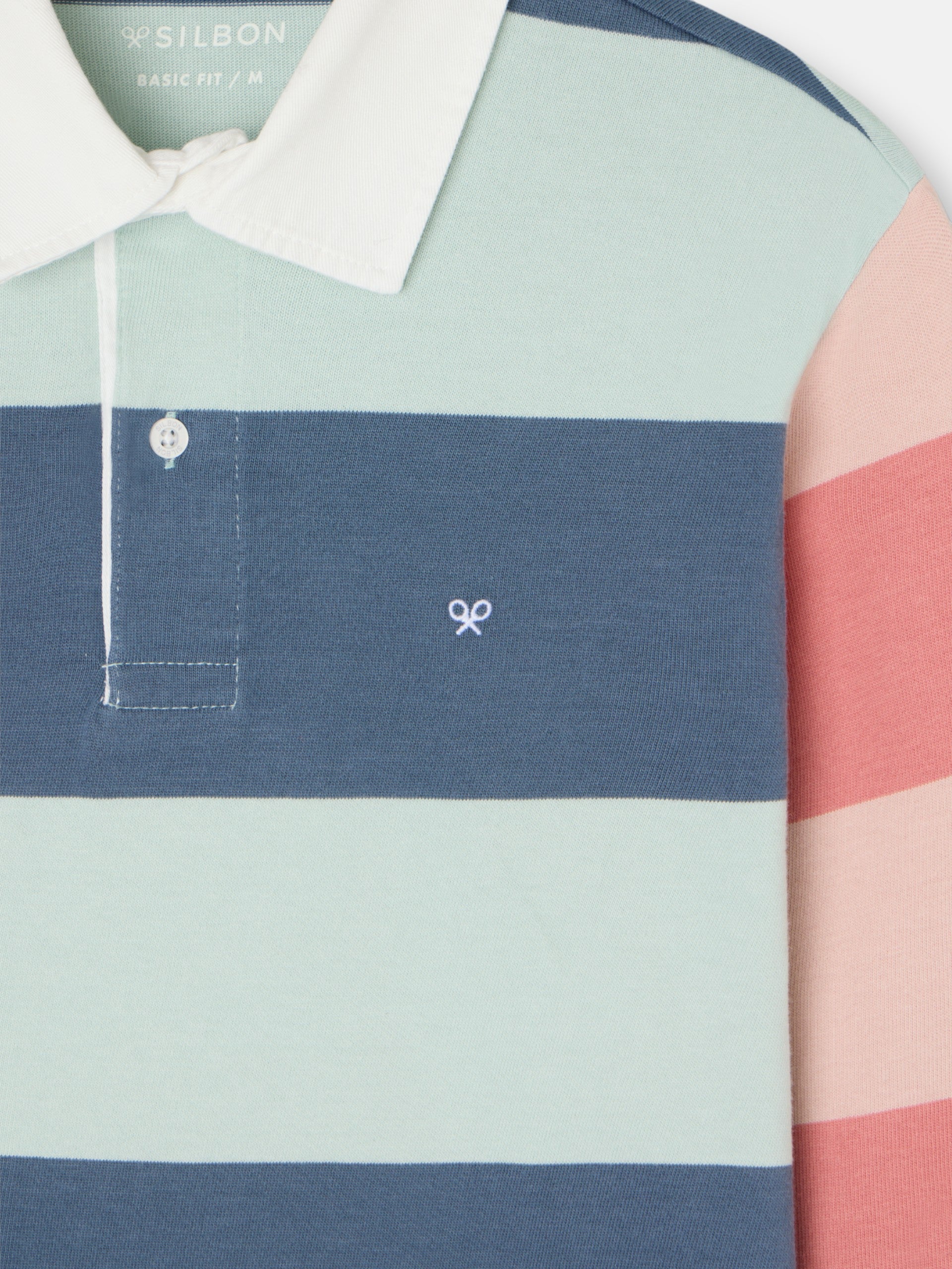 Polo manga larga rayas multicolor