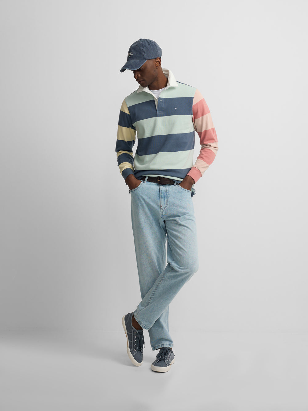 Polo manga larga rayas multicolor