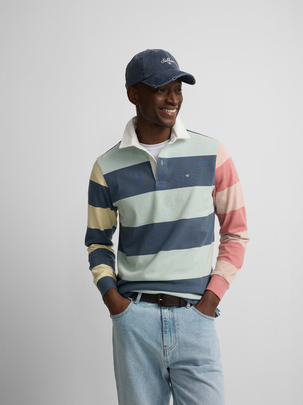 Polo manga larga rayas multicolor