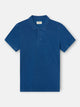 Light blue denim-style short-sleeved polo shirt