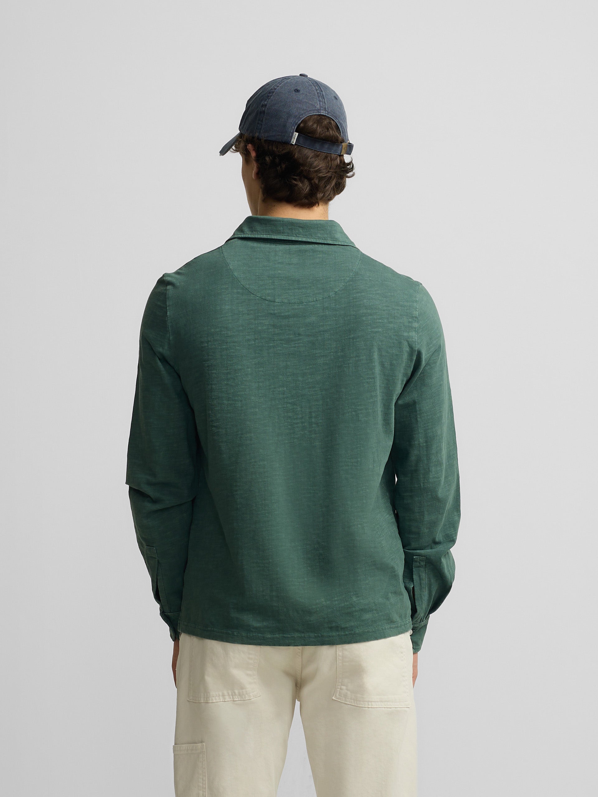 Polo manga larga sport verde