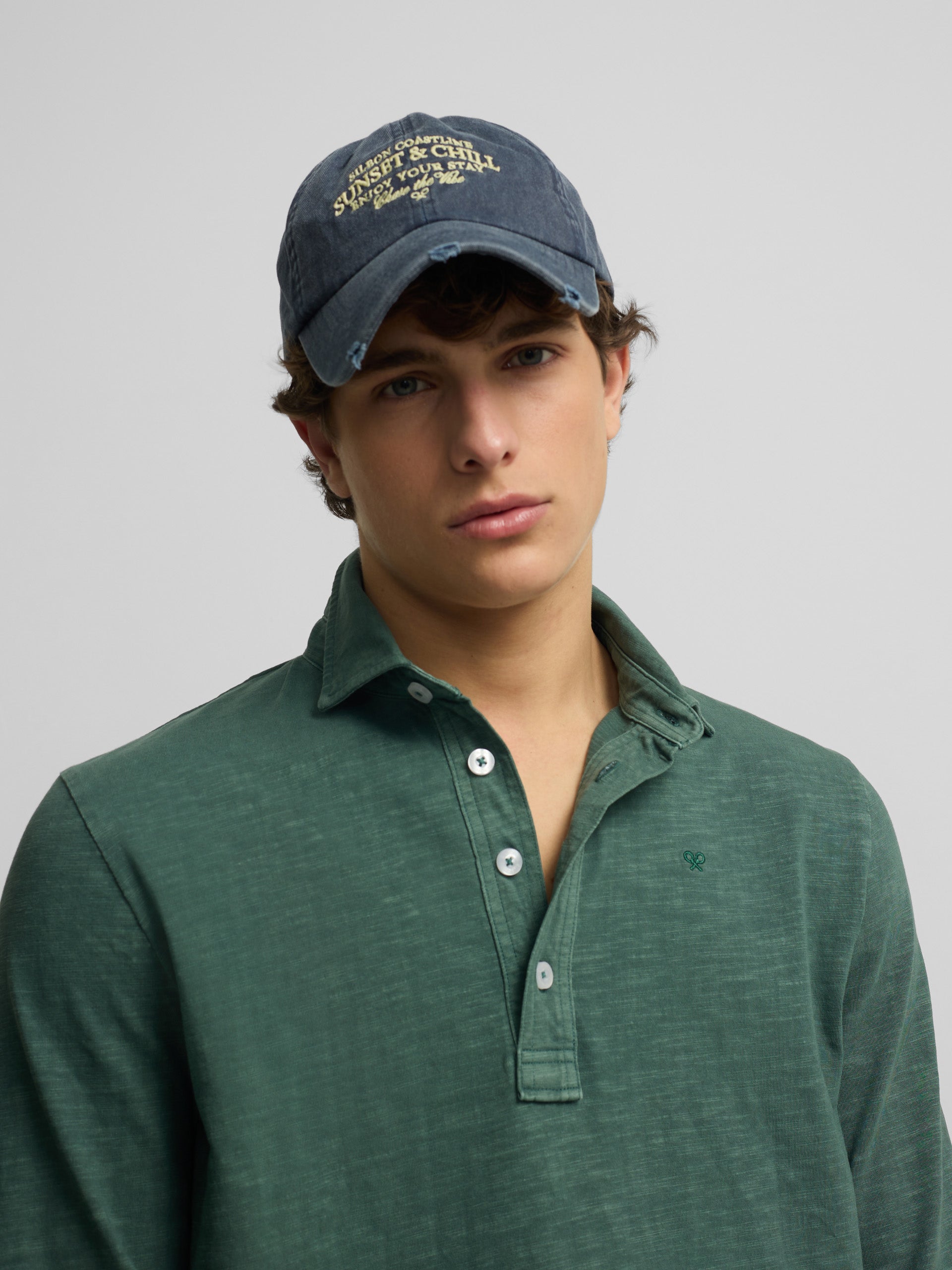 Polo manga larga sport verde