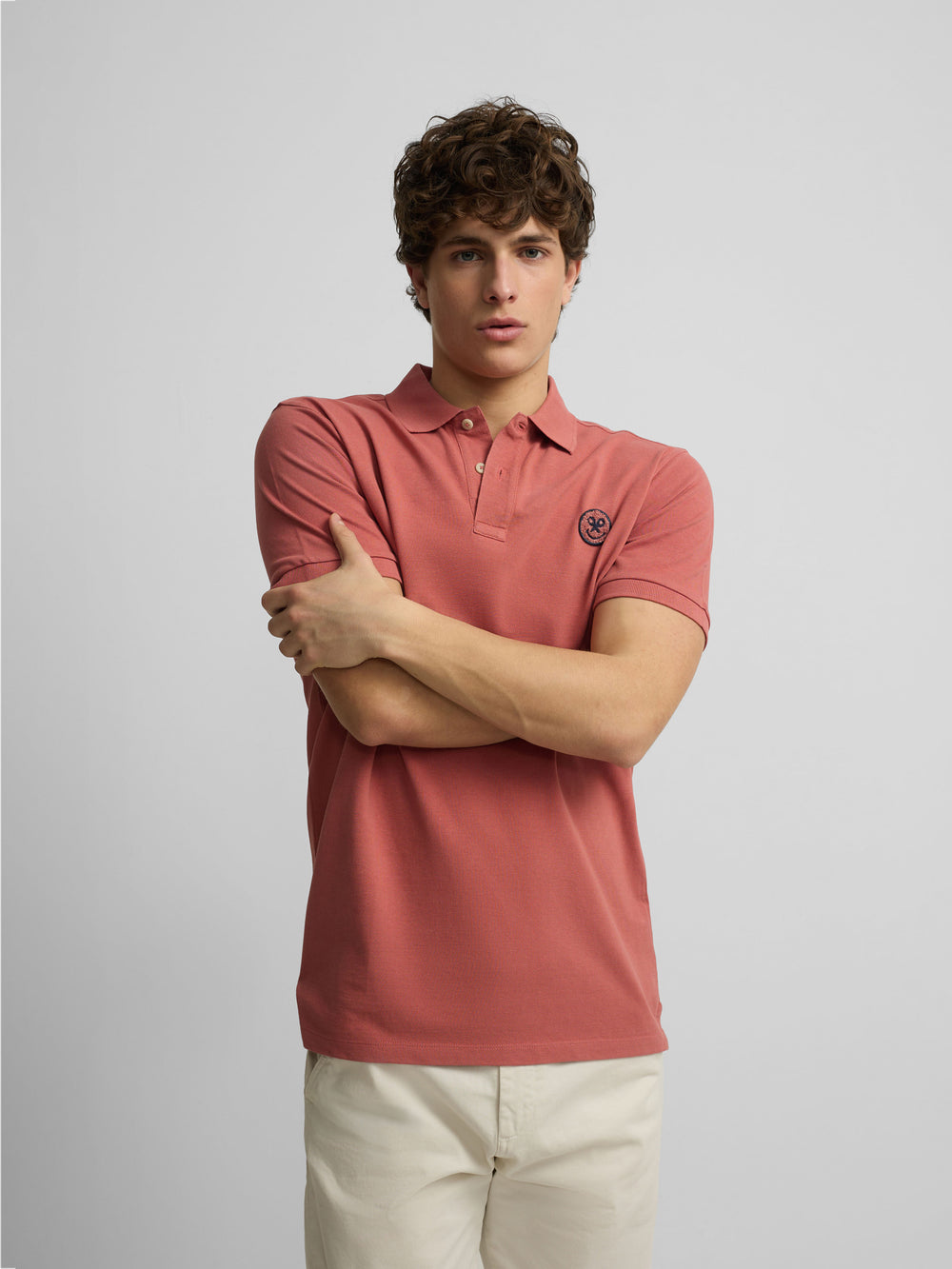Polo manga corta smile coral