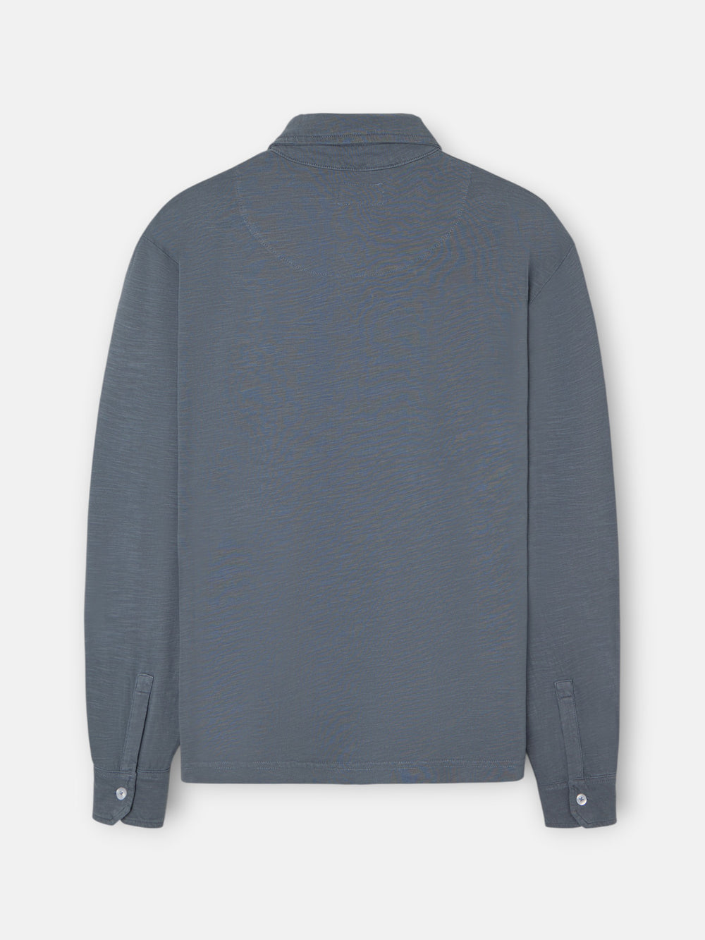 Grey long-sleeved polo shirt