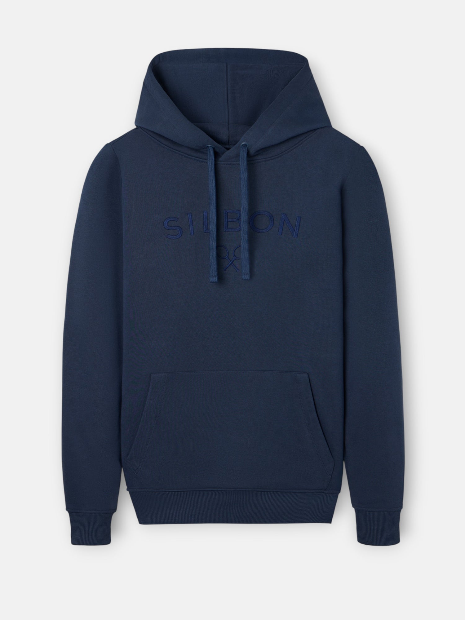 Silbon medium racket navy blue hooded sweatshirt