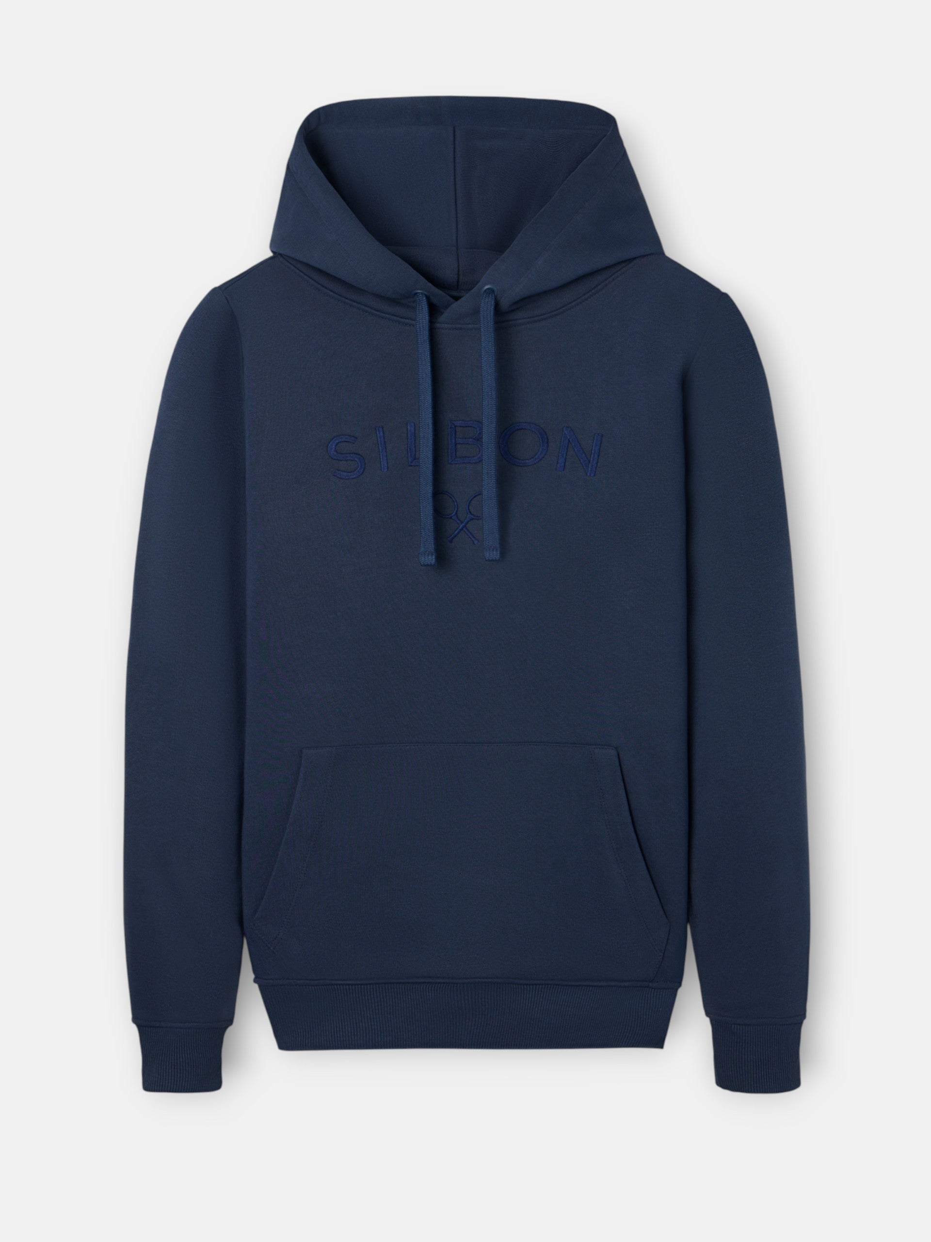 Silbon medium racket navy blue hooded sweatshirt