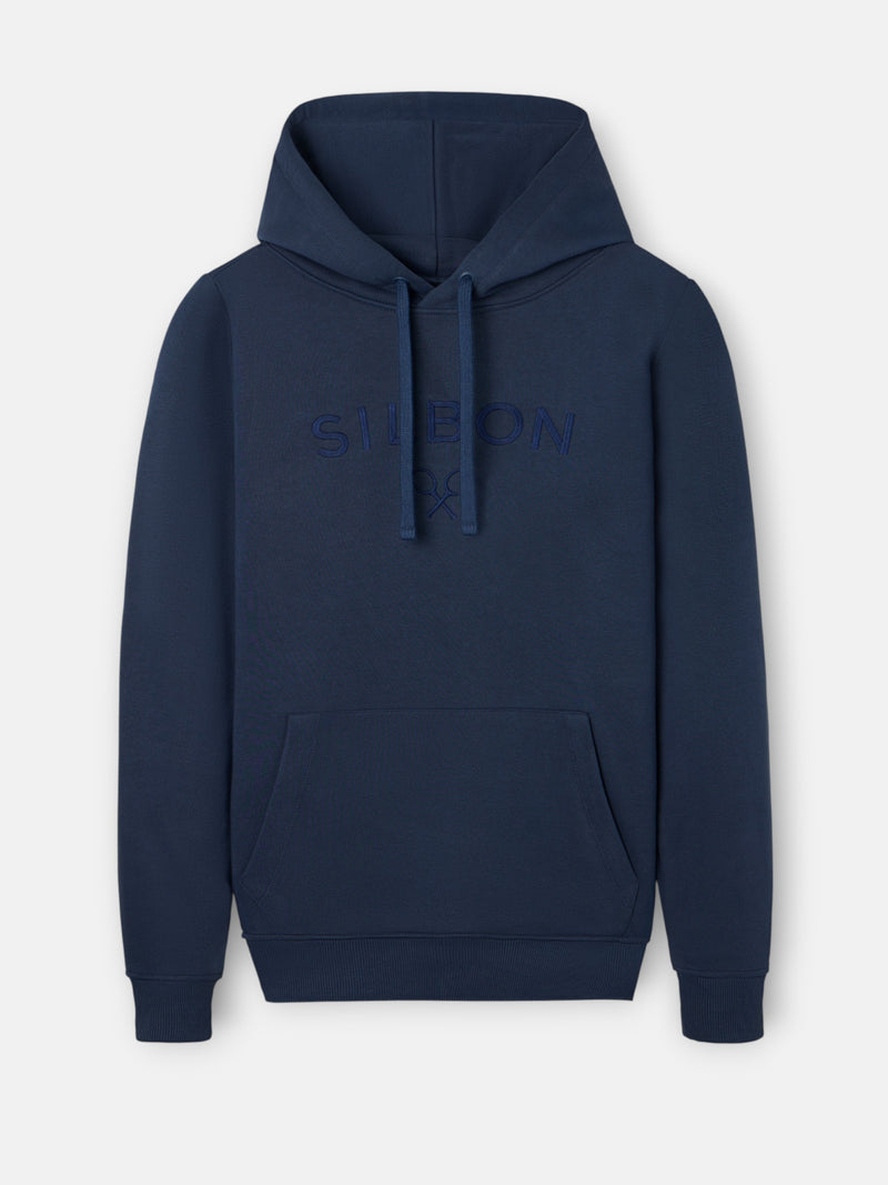 Silbon navy blue half racket hoodie
