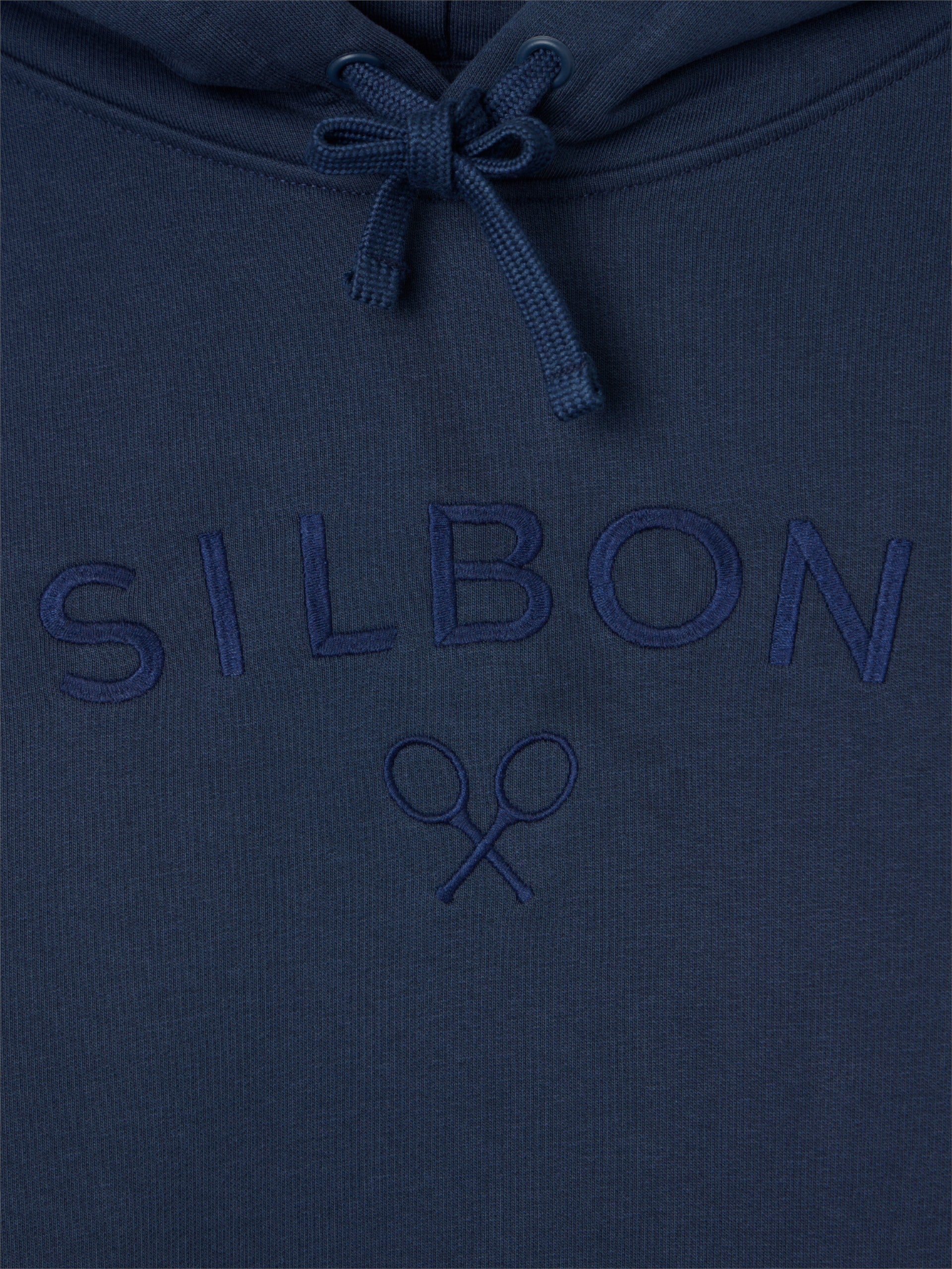 Silbon medium racket navy blue hooded sweatshirt